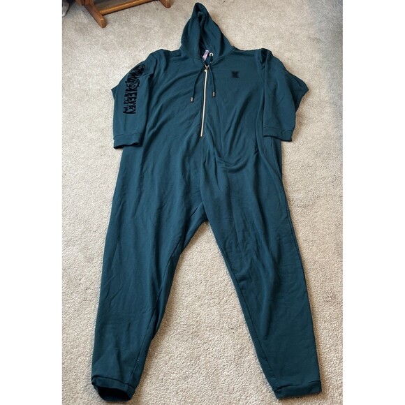 Savage X Fenty One Piece Hooded Jumpsuit 3X Green Romper Overalls Rihanna - Picture 2 of 7